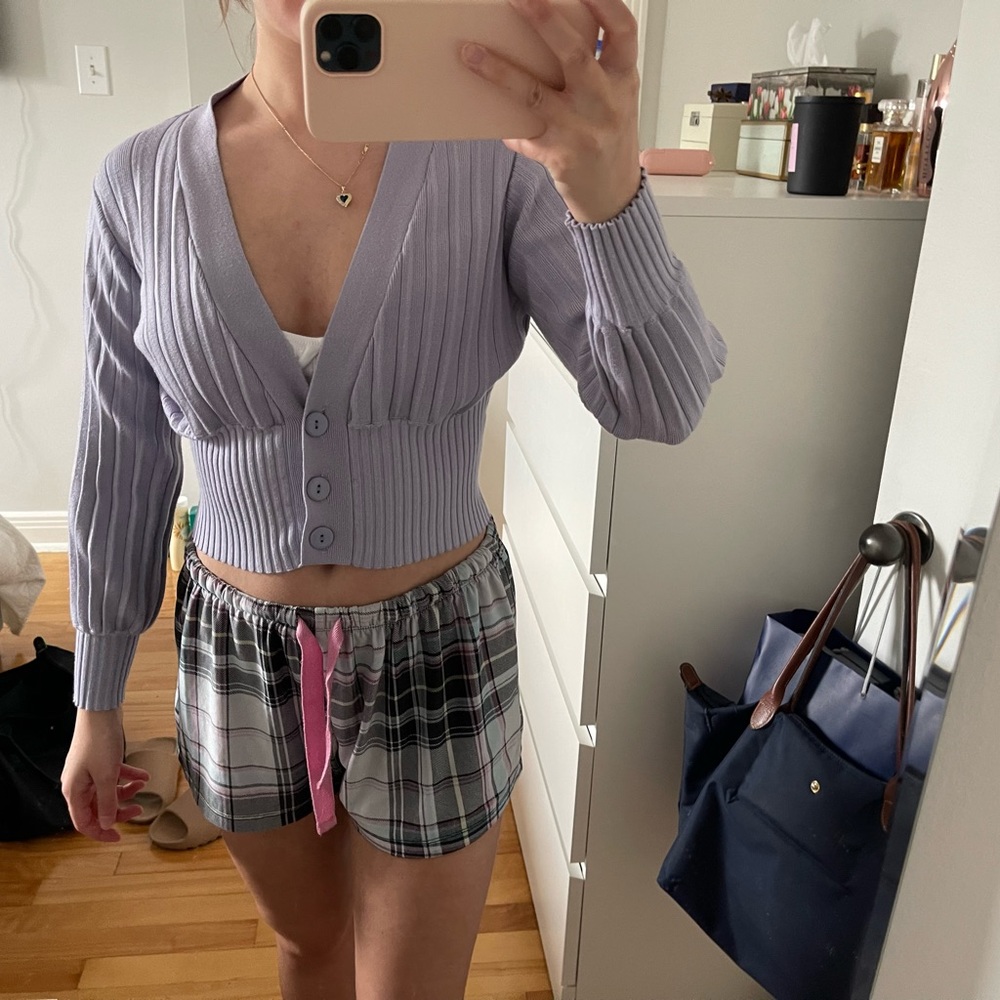 Purple plunge cardigan from Shein